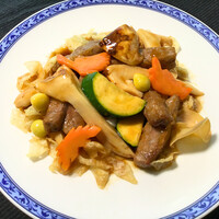 松茸としあわせ絆牛の炒め