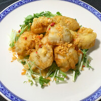 ハモと野菜の揚げ物　～香草パウダー和え～