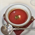 ブラッスリー アミカル - スイカとトマトの冷製ポタージュスープ！！