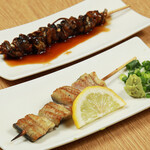 割烹 味とめ - うなぎ白焼串　うなぎ肝串　名焼