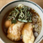 토우게노 카마메시 오기노야 가루이자와에키 매점 시나노 소바 매점 - 山菜そば550えん とり天150えん 玉子100えん