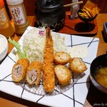 しゃぶかつかつ喜 - 料理写真:2024年8月　彩り海老かつ膳【税込1848円】
