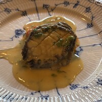 八王子うかい亭 - 鮑の岩塩蒸し。
