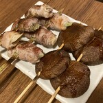 やきとり中山商店 - 茗荷豚巻き、椎茸