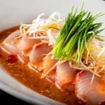 九州中華 鶏 麺 キムラハンテン by NOGI NISHIAZABU TOKYO - よだれカンパチ