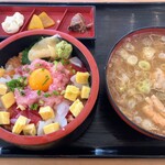 鬼平せんぎょてん - 料理写真:バラチラシ 980円、アラ汁変更 100円