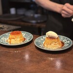 Cafe Tram - 作られる途中のプリン　私は食べていませんが！