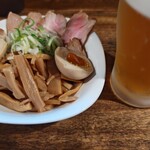 燦燦斗 - 燦点盛り、生ビール