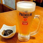 や台ずし - プレモル＆お通し