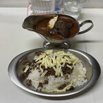 かれーの店 うどん  - 真夏のスリランカ、ご飯大盛り、チーズ、スパイシーひき肉、なす