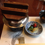 和匠よし乃 - 鯛釜飯　香の物（茄子、きゅうり、梅、玉葱）