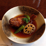 和匠よし乃 - 煮物　がしら上げ庵、青唐、蓮根、木ノ芽　