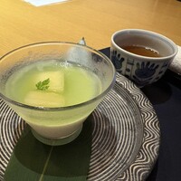 ダイニング 花火 - メロンのスープとパンナコッタ