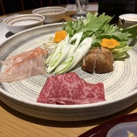 ダイニング 花火 - 台の物 金目鯛と牛、旬野菜のしゃぶしゃぶ