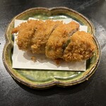 和洋創作 楓花 - 蒸し茄子の肉巻きフライ：780円
