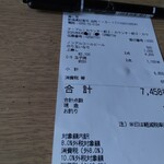 寿し芳 - レシート。