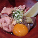 刺身盛り合わせ(レバー、ガツ、脳ミソ、子袋)