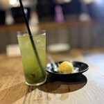 焼肉ホルモン 風土. - 柚子アイス　　玄米茶ハイ