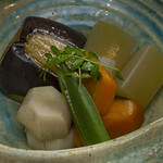 酒ばぁー割烹 わき家 - お野菜の炊き合わせ