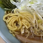 武蔵家 - ラーメン並+ネギ+ノリ