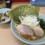 武蔵家 - ラーメン並+ネギ+ノリ