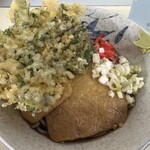 原木そば - きつねそば、春菊天トッピング