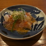 魚菜料理 縄屋 - アマダイの薄造りにカワハギの煮こごり