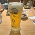天麩羅処ひらお - グラスもビールもキンキン冷え