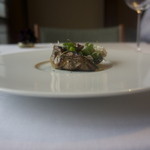 Restaurant Satoshi.F - ”茸”　1.ポルチーニ茸　ペコリーノ・ロマーノと野菜の酸味