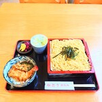 やぶ善 - ■ 平日ランチ C：ざるそば or  たぬきそば + 5種の丼 (ミニえび天丼セレクト)、1,200円
      ■ そば → 中華ざる 変更、50円