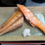 膳所 - 食彩 税所 ＠茅場町 二種焼きの脂が乗ったホッケと鮭