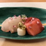 ひろ作 - 本鮪と目一鯛昆布〆さんでーす。②