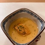 ひろ作 - 玉蜀黍豆腐海胆添えさんでーす。②