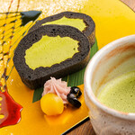 eXcafe吉崎鳳凰閣 - 播磨園抹茶京黒ロール