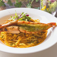 白身魚のラグーソースと有頭海老のロースト ～スパゲッティーニ(9/1～10/31）
