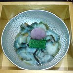 旬肴　石崎産まなこ酢　能登娘(前)　中島菜