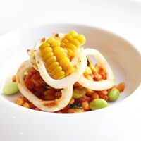 白イカと季節野菜のフレゴラ