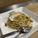 Pier 21 Terminal Food Court - Stir Fried Spicy Basil Leaves Spaghetti with Pork and Fried Egg