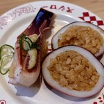 スシロー - 料理写真:いか飯風すしとゲソにぎり260円