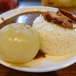 Komi'z - 丸ごと玉ねぎ（淡路島産）カレー、ライス大盛、ルー大盛、照焼きチキン