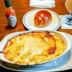珈琲館 サルビア - エビグラタン（ちょいパン付）1298円 ランチタイムサービスでコーヒーも付きます✨
