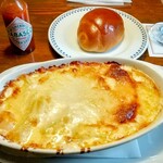 珈琲館 サルビア - エビグラタン（ちょいパン付）1298円 ランチタイムサービスでコーヒーも付きます✨