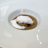 レストラン アラジン - フォアグラのポワレとレンズ豆のブルーテ