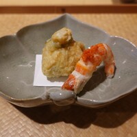 こまつ - シマエビ、湯葉と雲丹