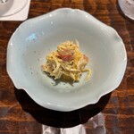 鮨 三心 - 毛蟹(根室)トマト(熊本)の酢漬けシャーベット