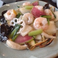 白碗竹快樓 赤坂店 - 海老と季節野菜のあんかけ焼そば