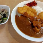 チキンカツカレー+もやし炒め