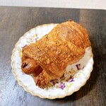 下田流 - ビックフランク豆クロワッサンベーグル(480円)