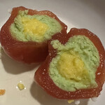 旅館山翠 - 煮物           トマト葛饅頭　　中身