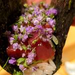 銀座 しのはら - 鮪松前漬けの手巻き